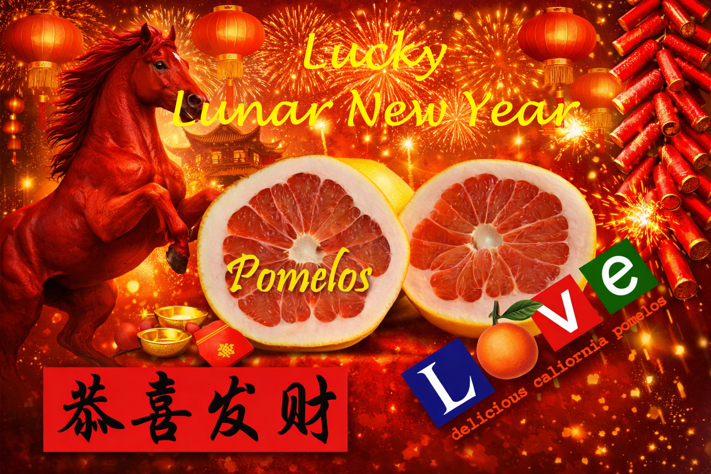 Lucky Chinese/Lunar New Year Pomelos