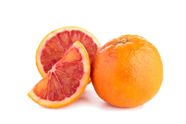 Tarocco Blood Orange and blood orange on a white background